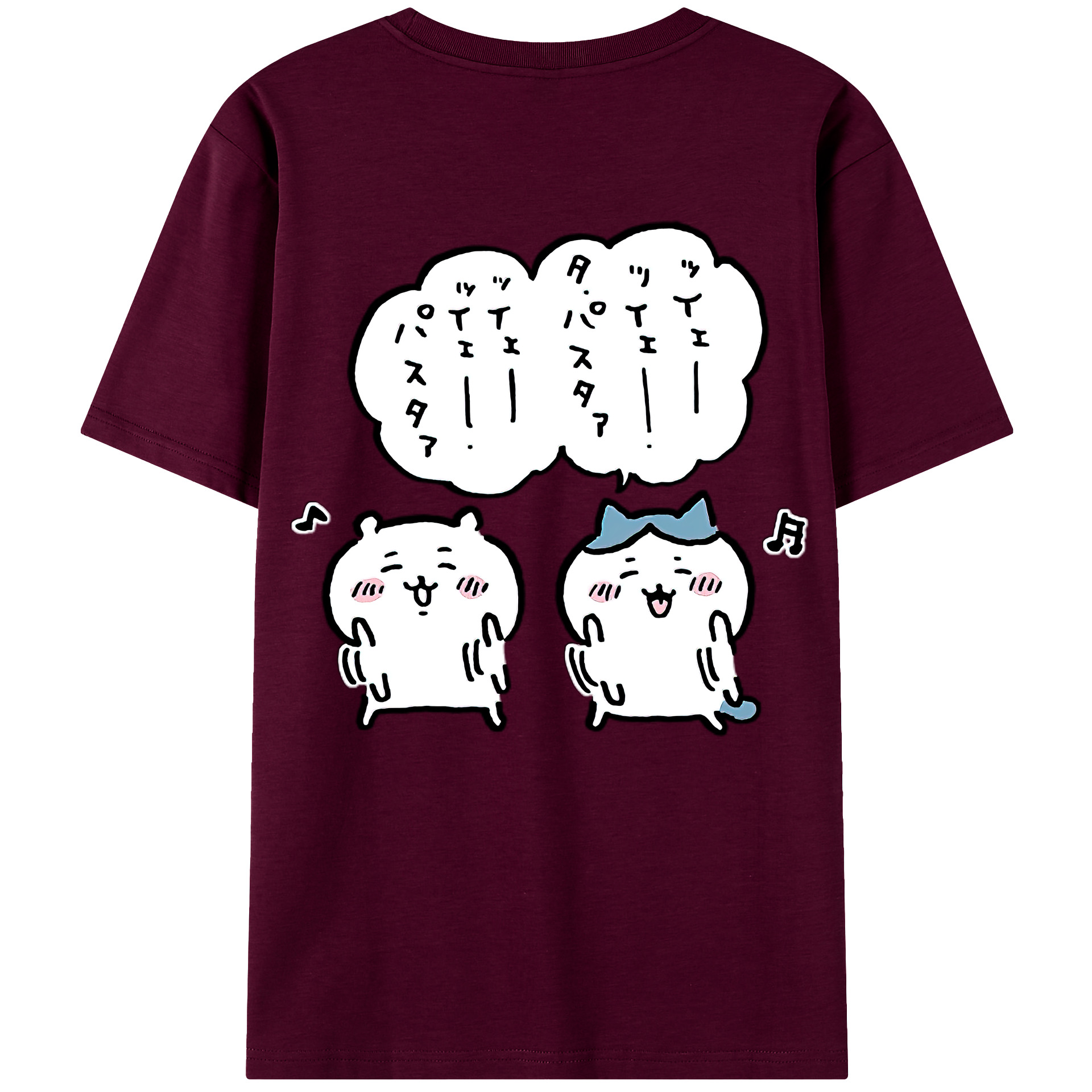 （画像用） ちいかわ ハチワレ Chii-kawa hachiware レディース半袖Tシャツ(バックプリント)